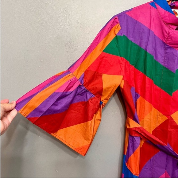 Farm Rio Amanda Stripes Colorful Mini Tiered Ruffles Dress - Picture 4 of 10